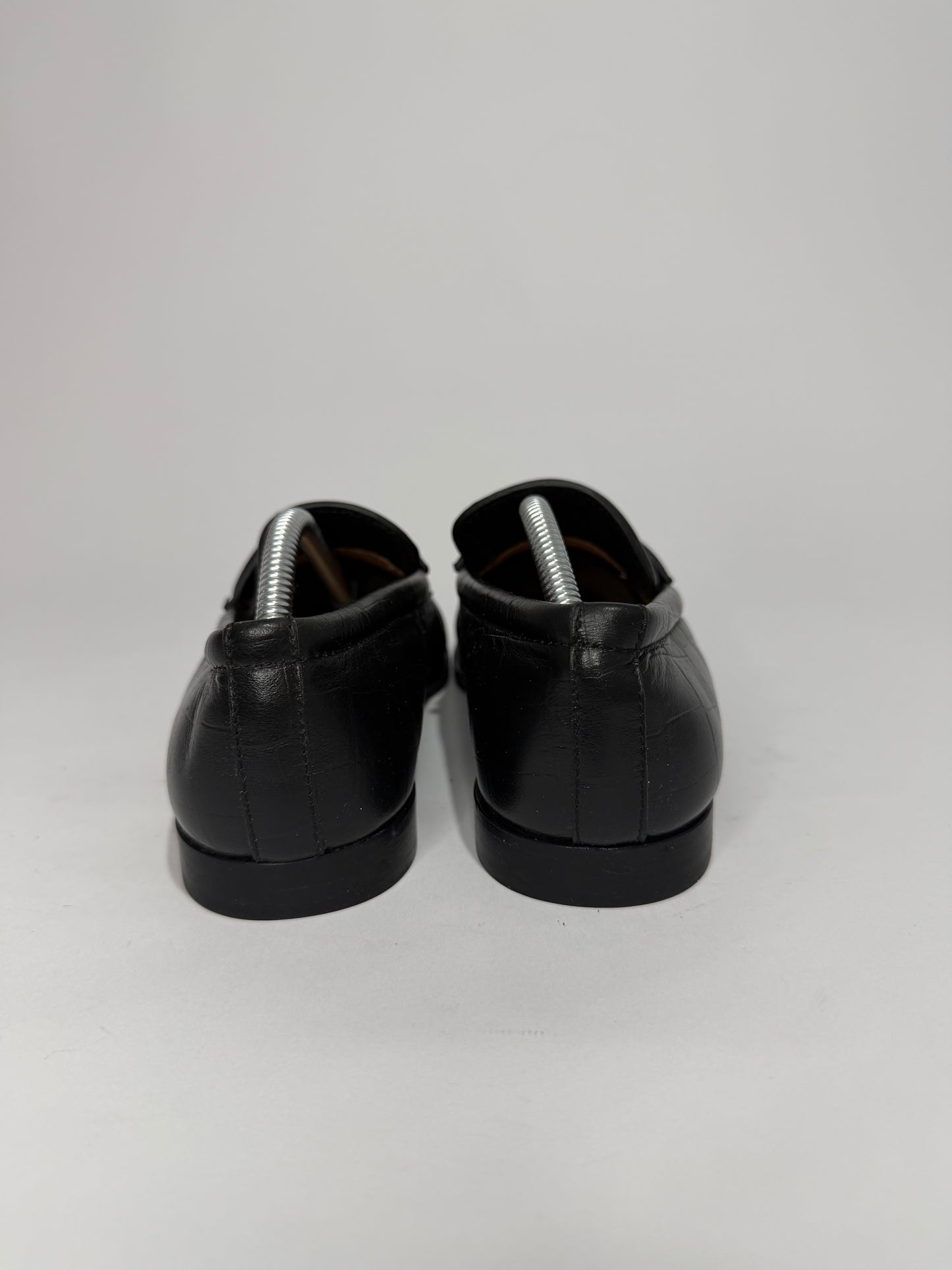 Bottega Veneta Black Croc Loafers Size 36 EU