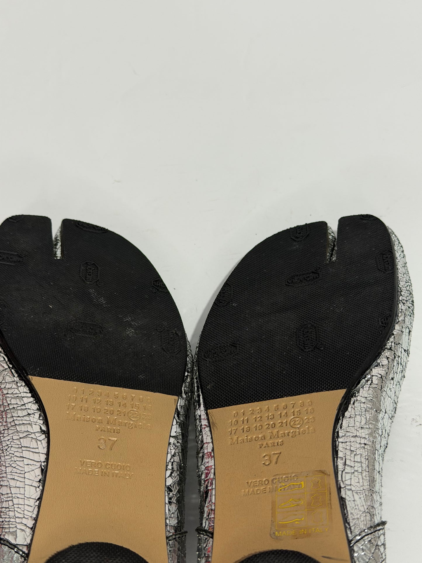 Maison Margiela Silver Tabi Mirror Ballerina Flats Size 37EU/ 7 US