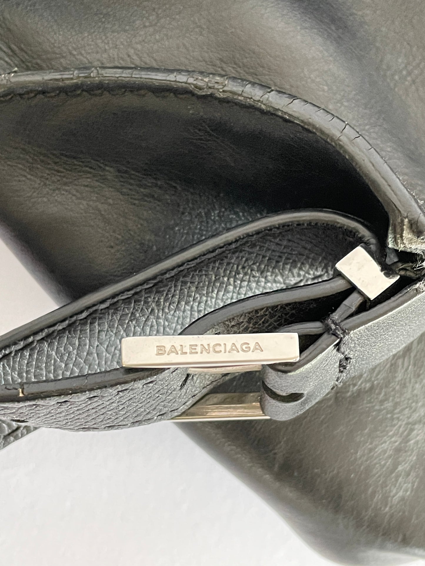 Balenciaga Black Calf Leather Phileas Unisex Backpack Bag