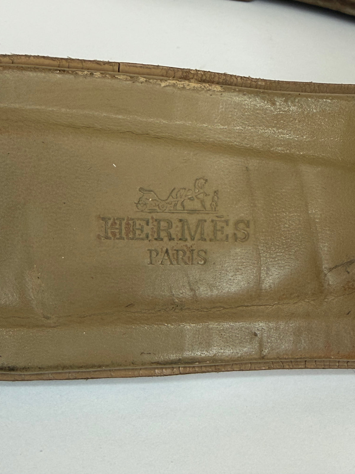 HERMES Grey Epsom Oran Sandals Size 41 EU/ 11 US / 8 UK
