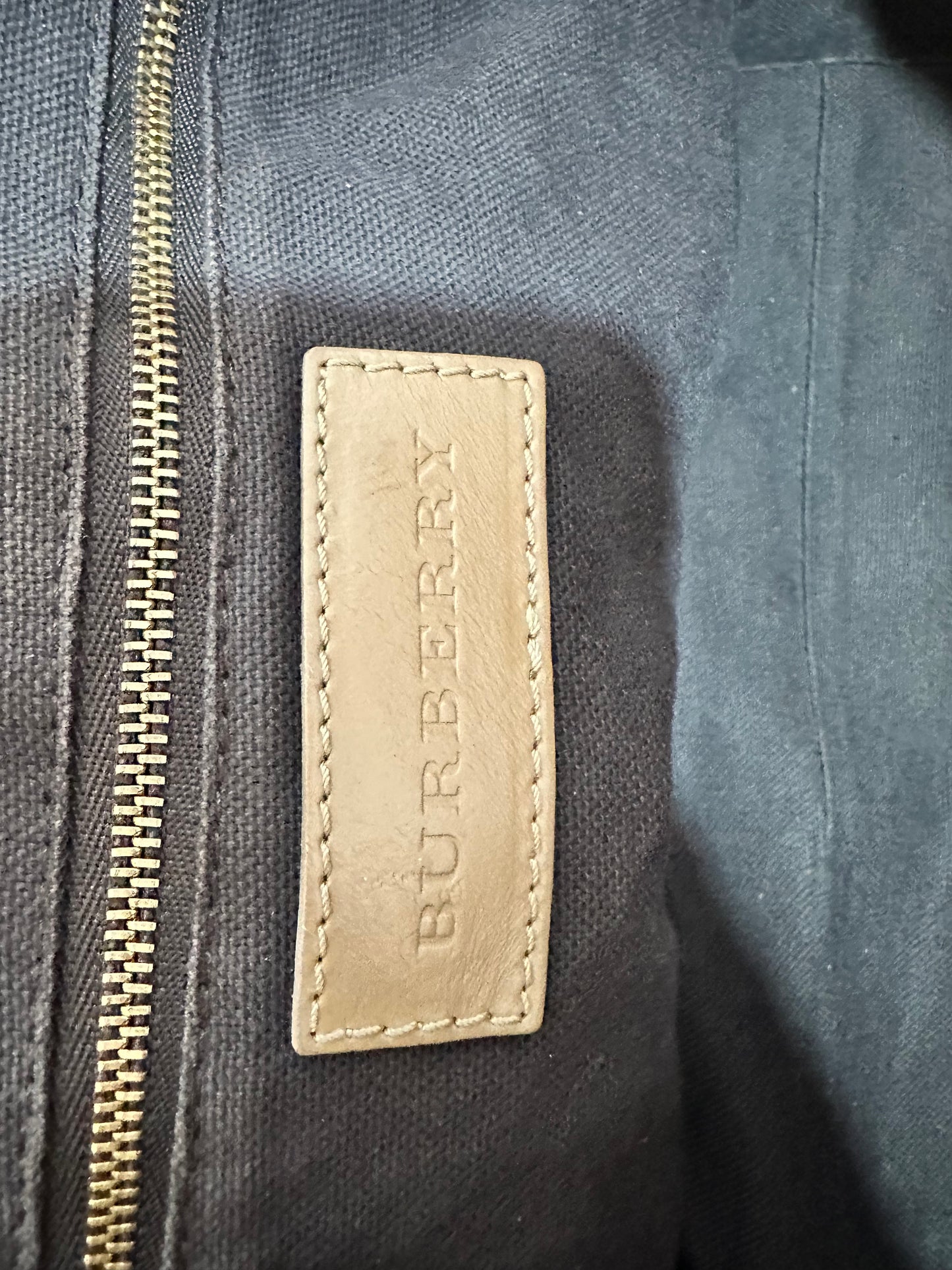 Burberry Beige Haymarket Coated Canvas and Suede Canterbury Tote