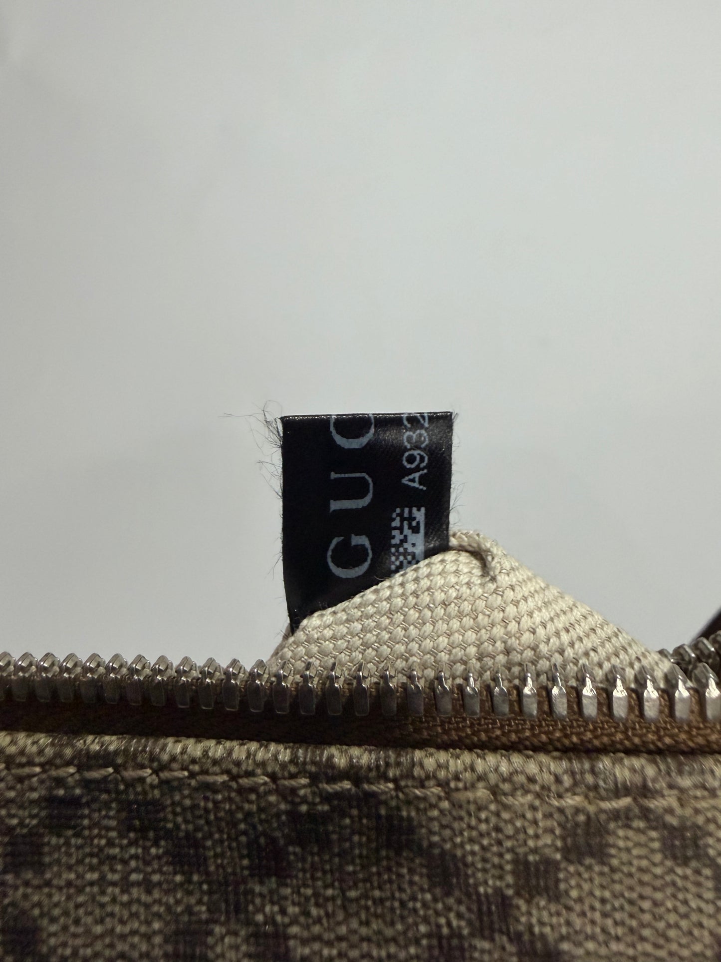 Gucci Beige/Tan Diamante Canvas and Leather Zip Pocket Briefcase