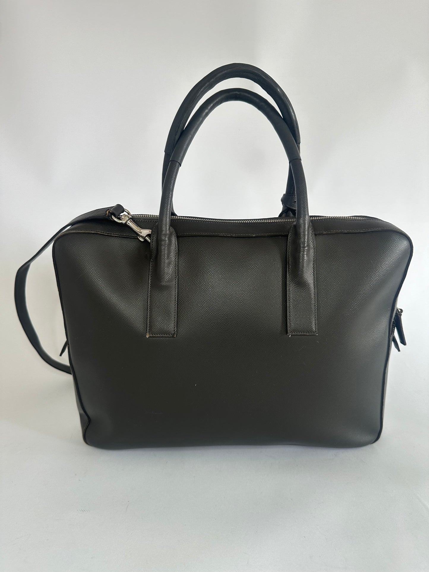 SAINT LAURENT Black Leather Museum Briefcase