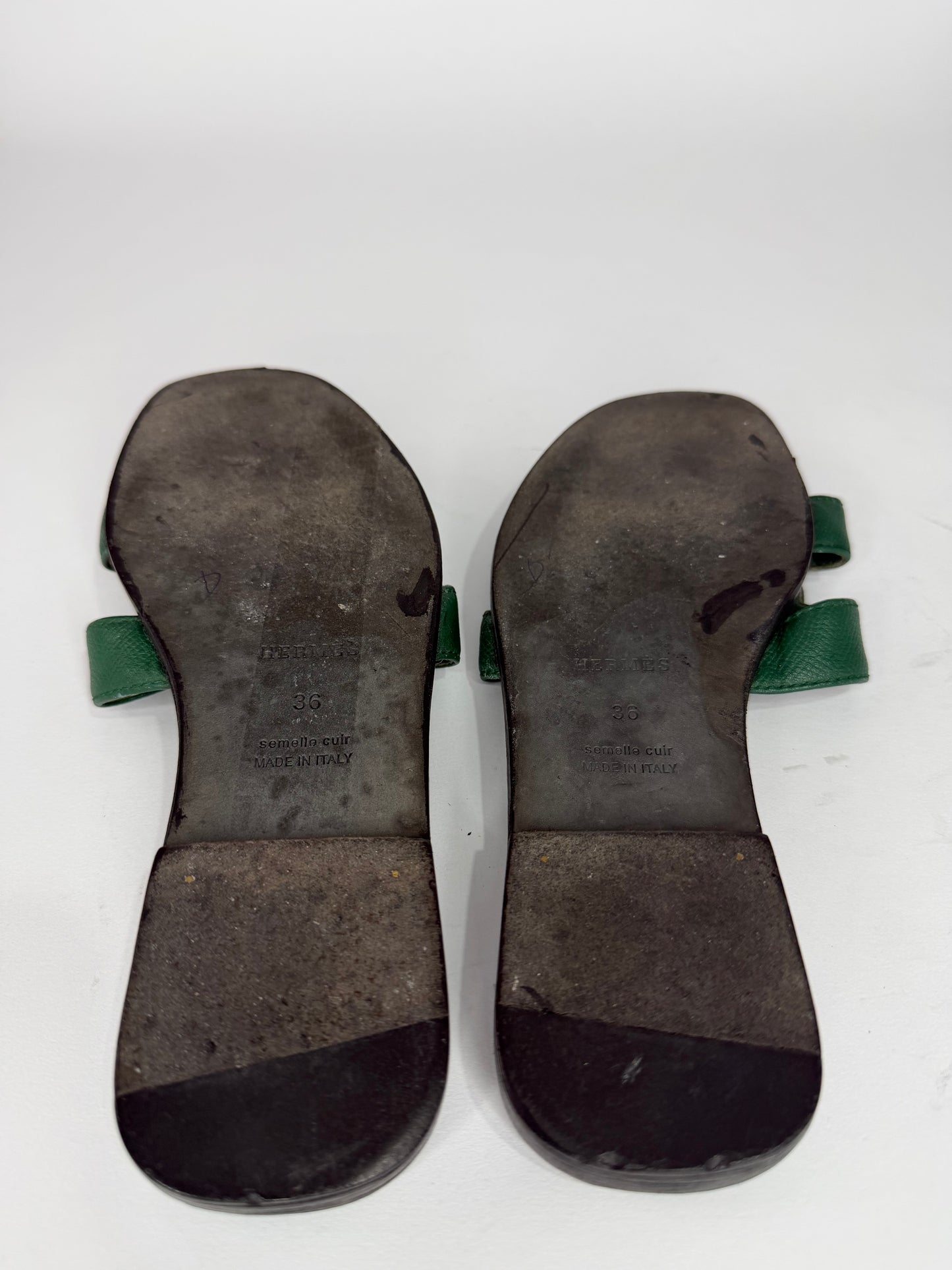 HERMES Green Box Calfskin Oran Sandals 36 EU/ 6 US / 3 UK