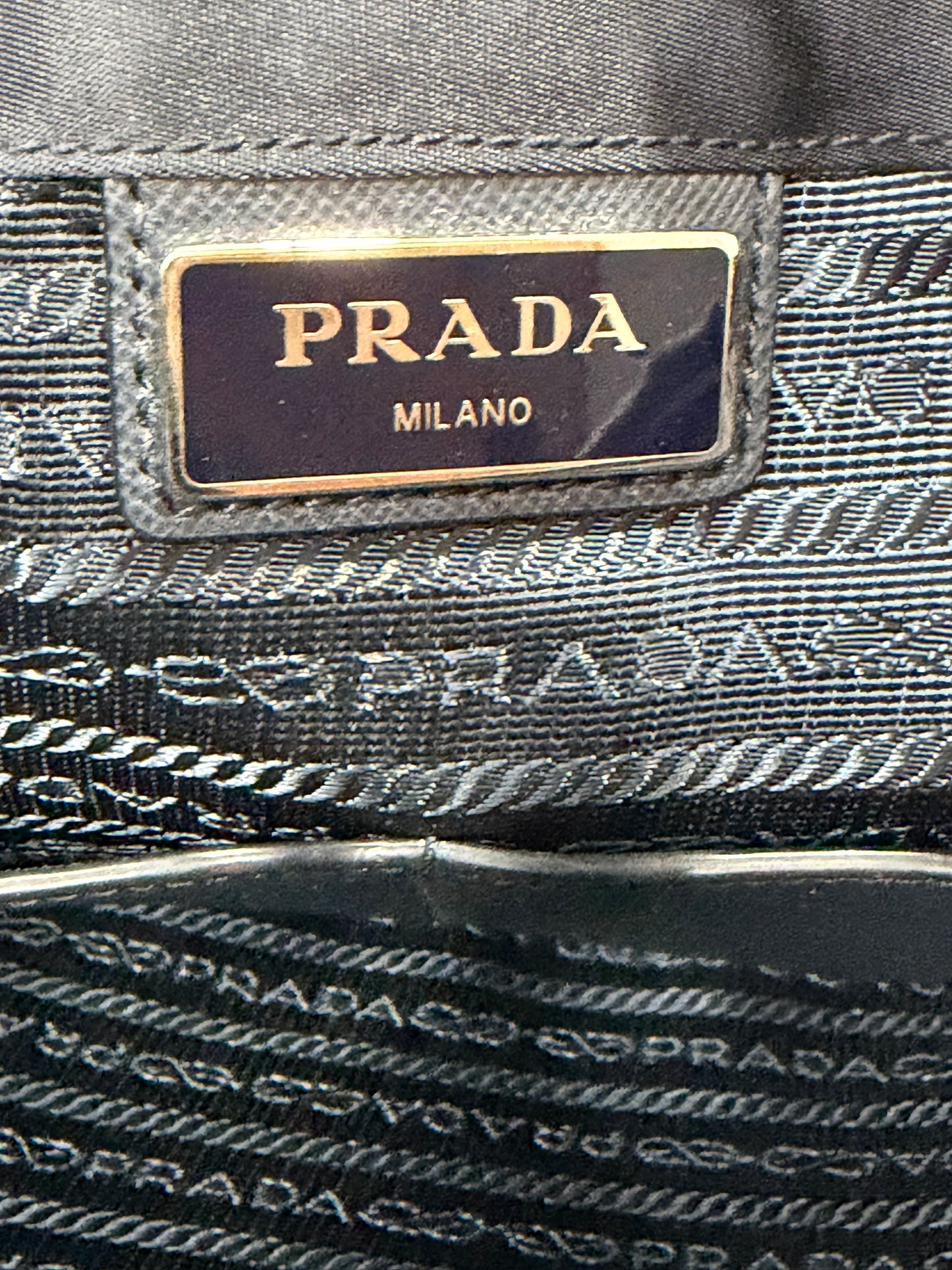Navy Prada Tessuto Crossbody Bag