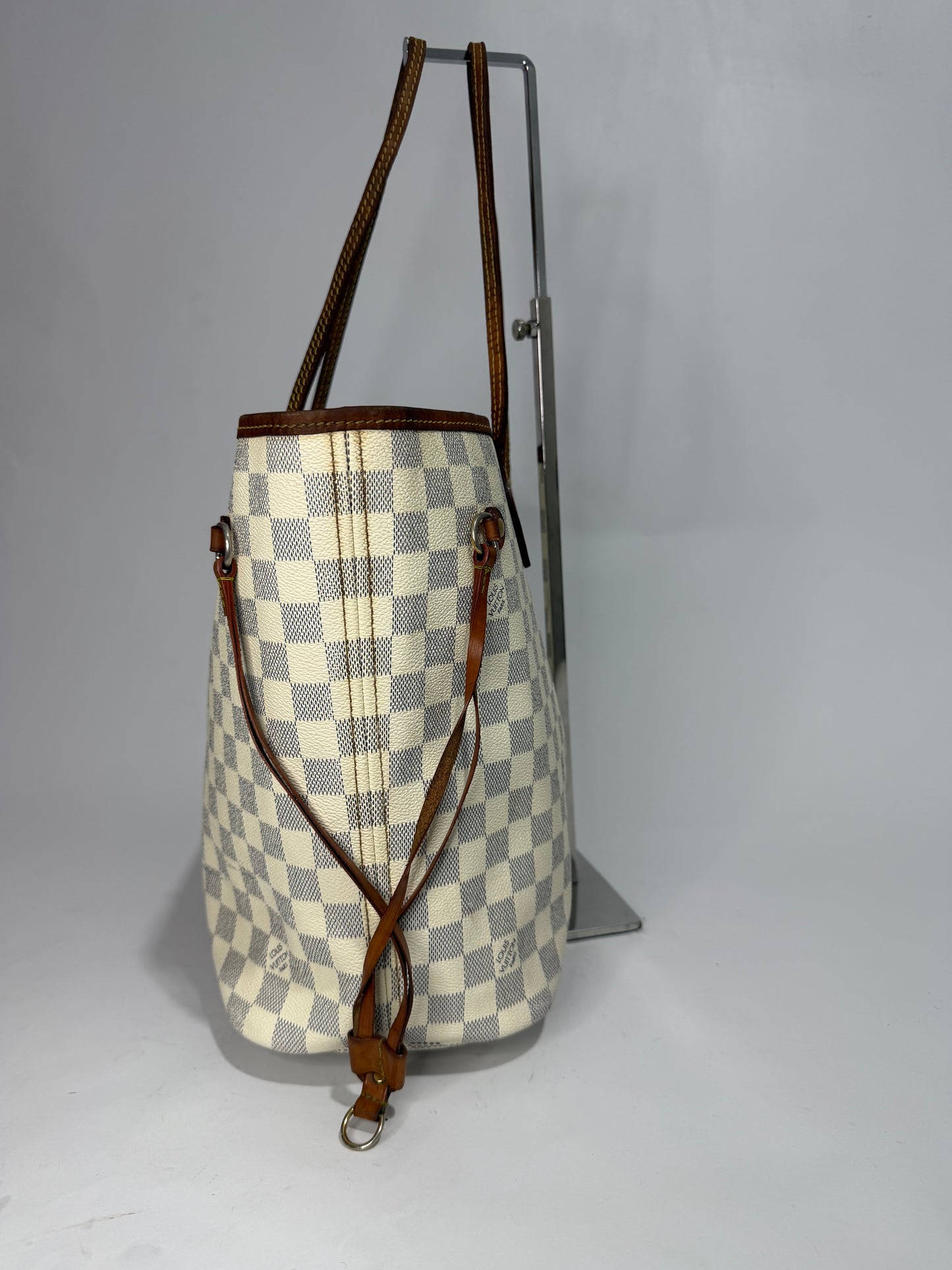 Louis Vuitton White Damier Azur Canvas Neverfull MM Tote Bag