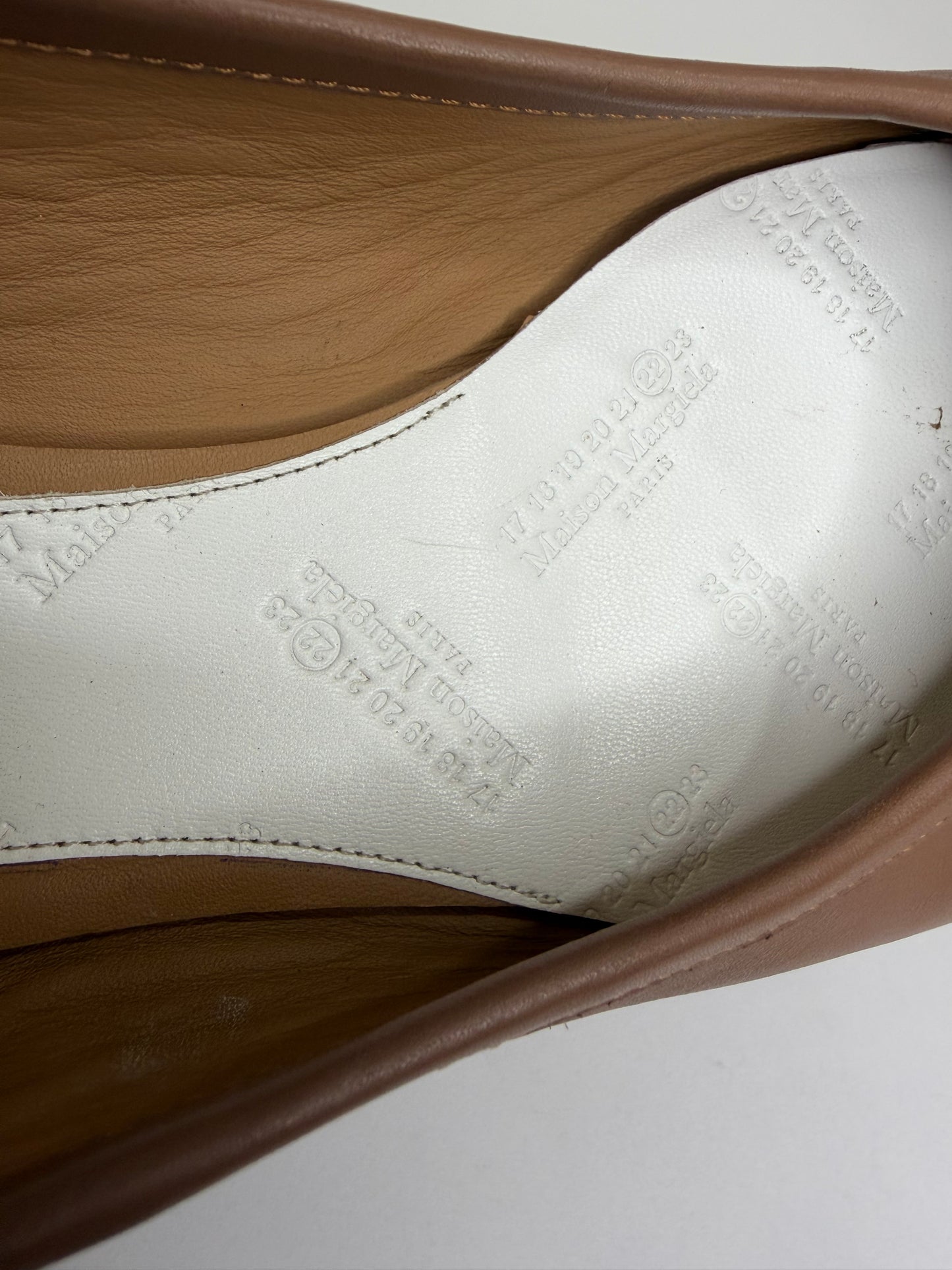 Maison Margiela Tabi Ballet Flats Brown Leather Split-Toe EU 39/ 9 US/ 6 UK