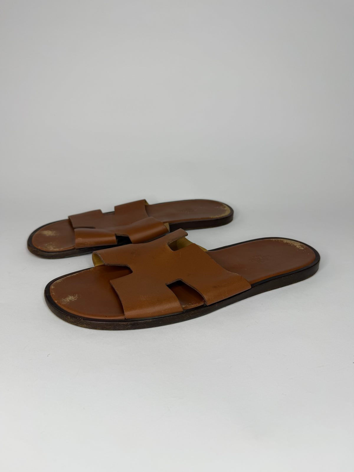 Hermes Brown Izmir Leather sandal Size 45 EU/ 12 US/ 11 UK