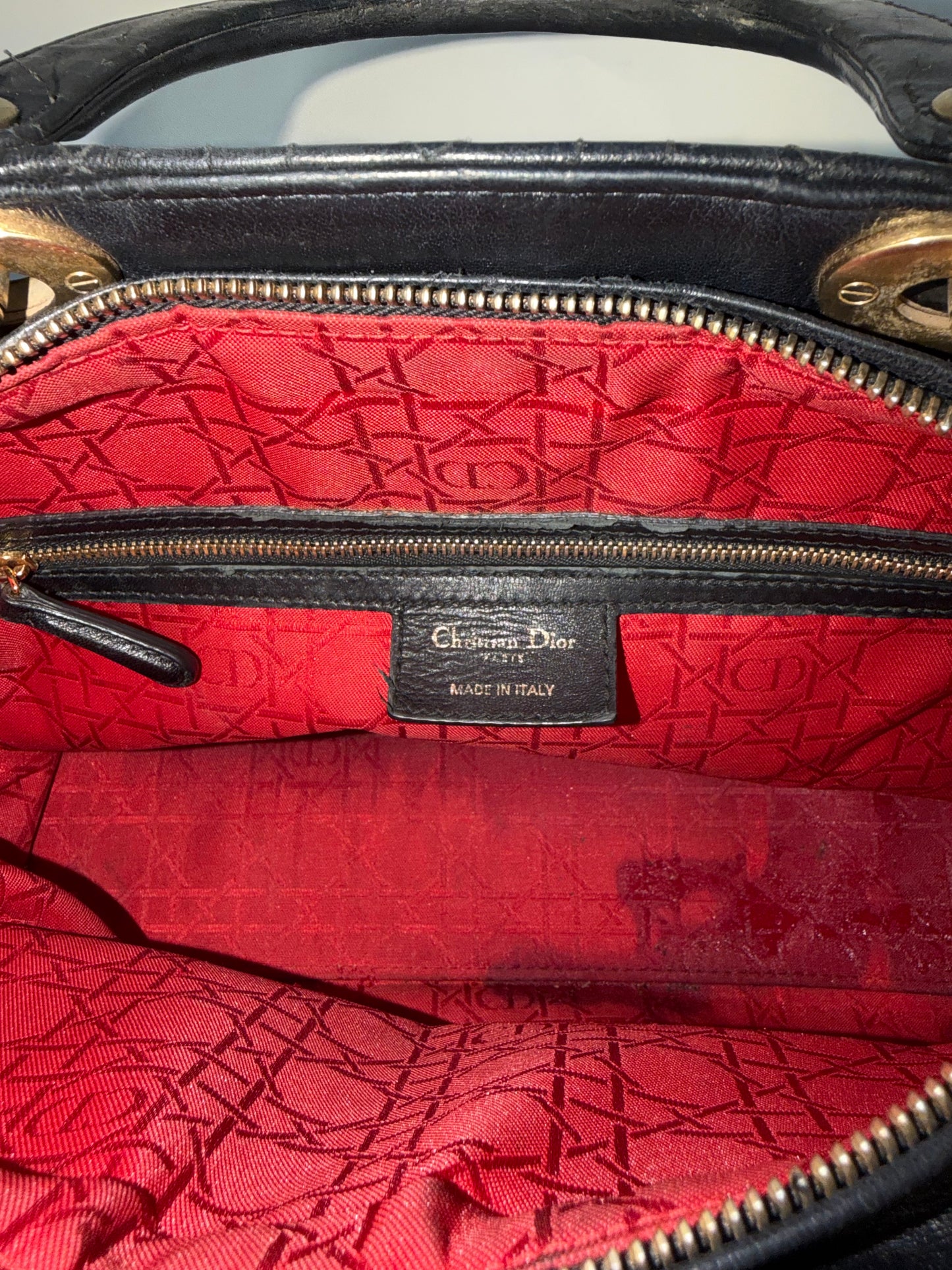 Dior Black Large Lambskin Cannage Lady Dior