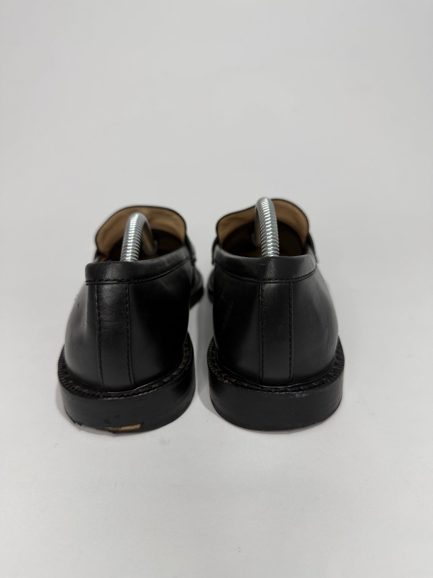 CHANEL x Pharrell Black Leather Logo Loafers Gold Hardware EU 38C