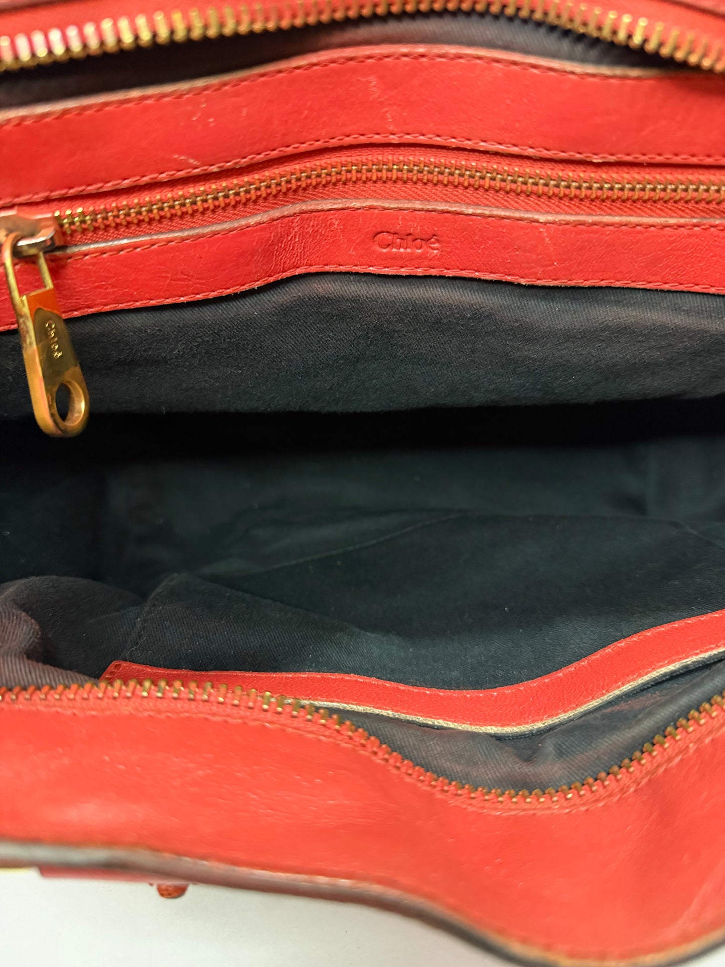 CHLOE Calfskin Small Ethel Satchel Red