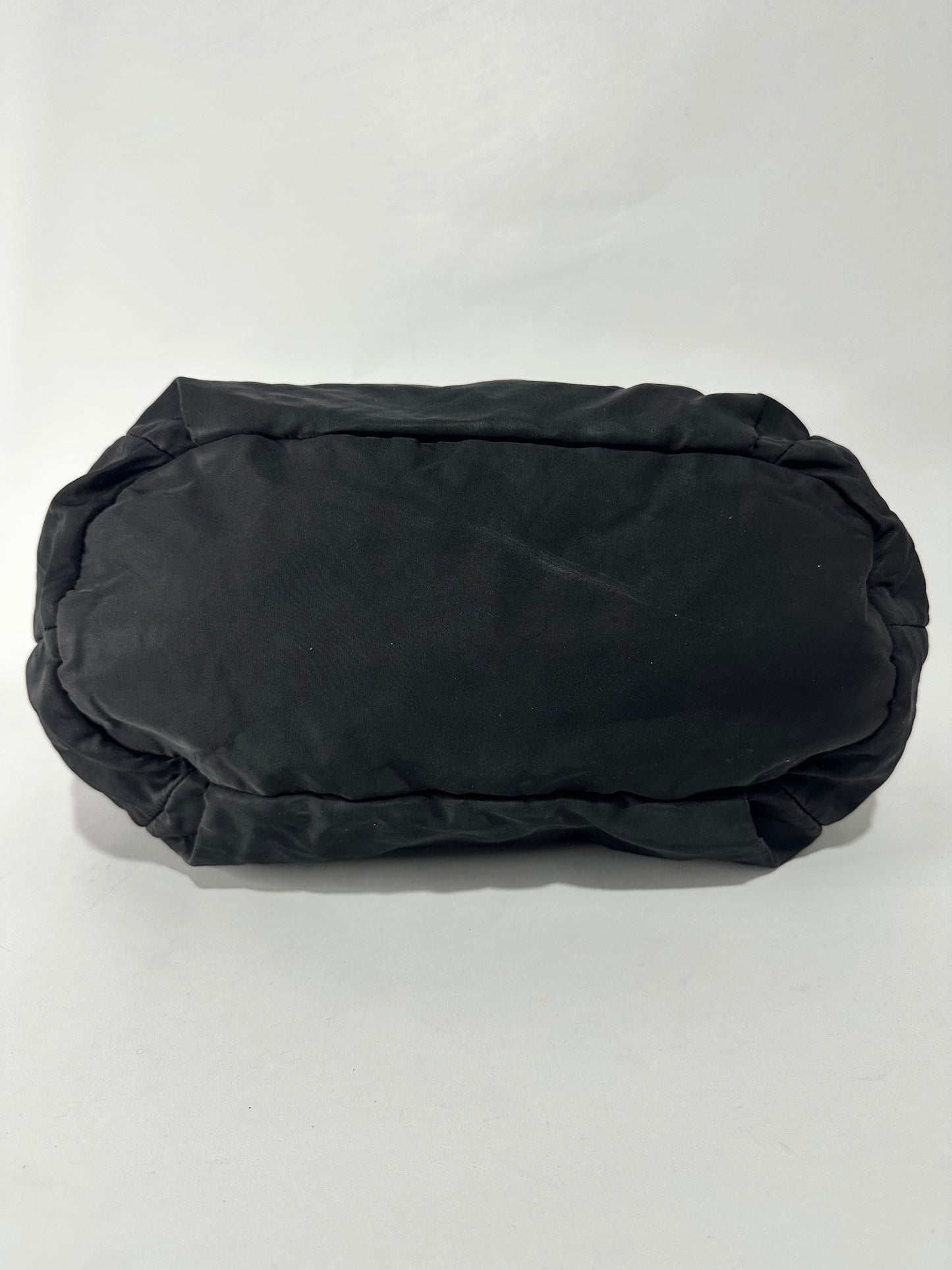 Prada Black Nylon and Leather Zip Shoulder Bag