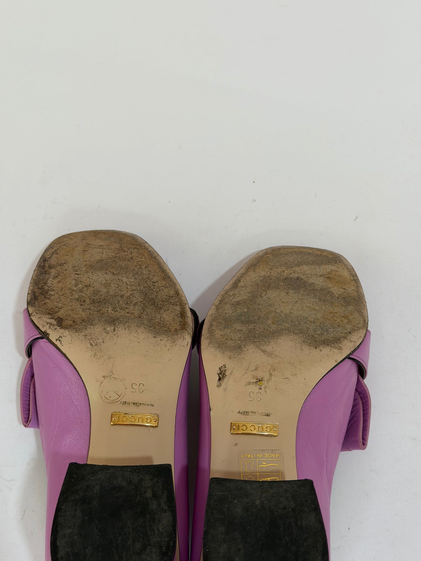 Gucci Lavender Leather GG Marmont Fringe Loafer Pumps Size 35 EU/ 5 US/ 2 UK