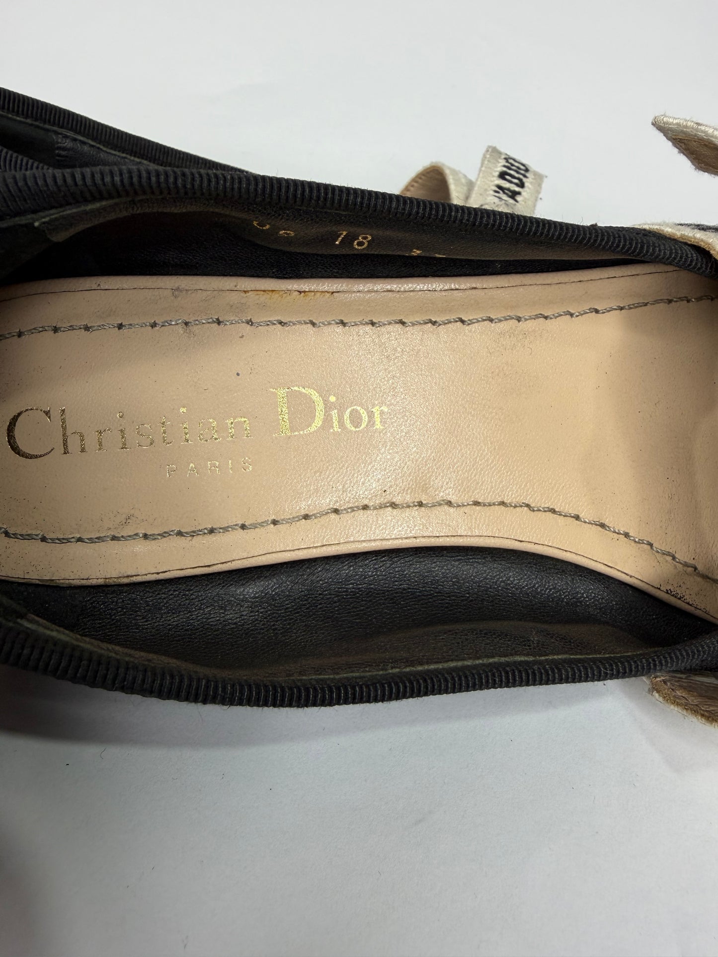 Dior Black Technical Fabric Miss J'Adior Ballerina Flats Size