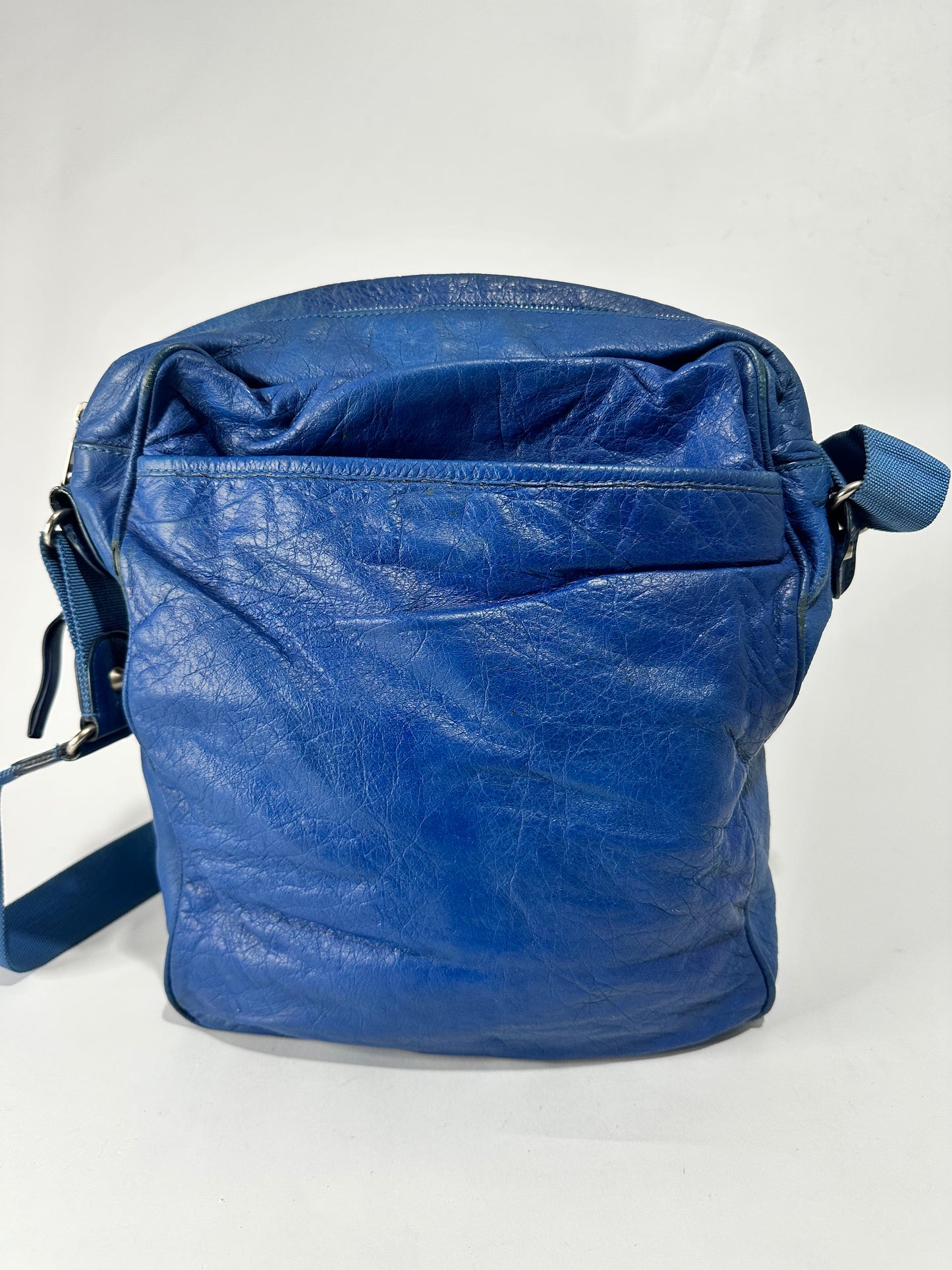 BALENCIAGA
Blue Lazuli Lambskin Leather Classic Reporter Bag