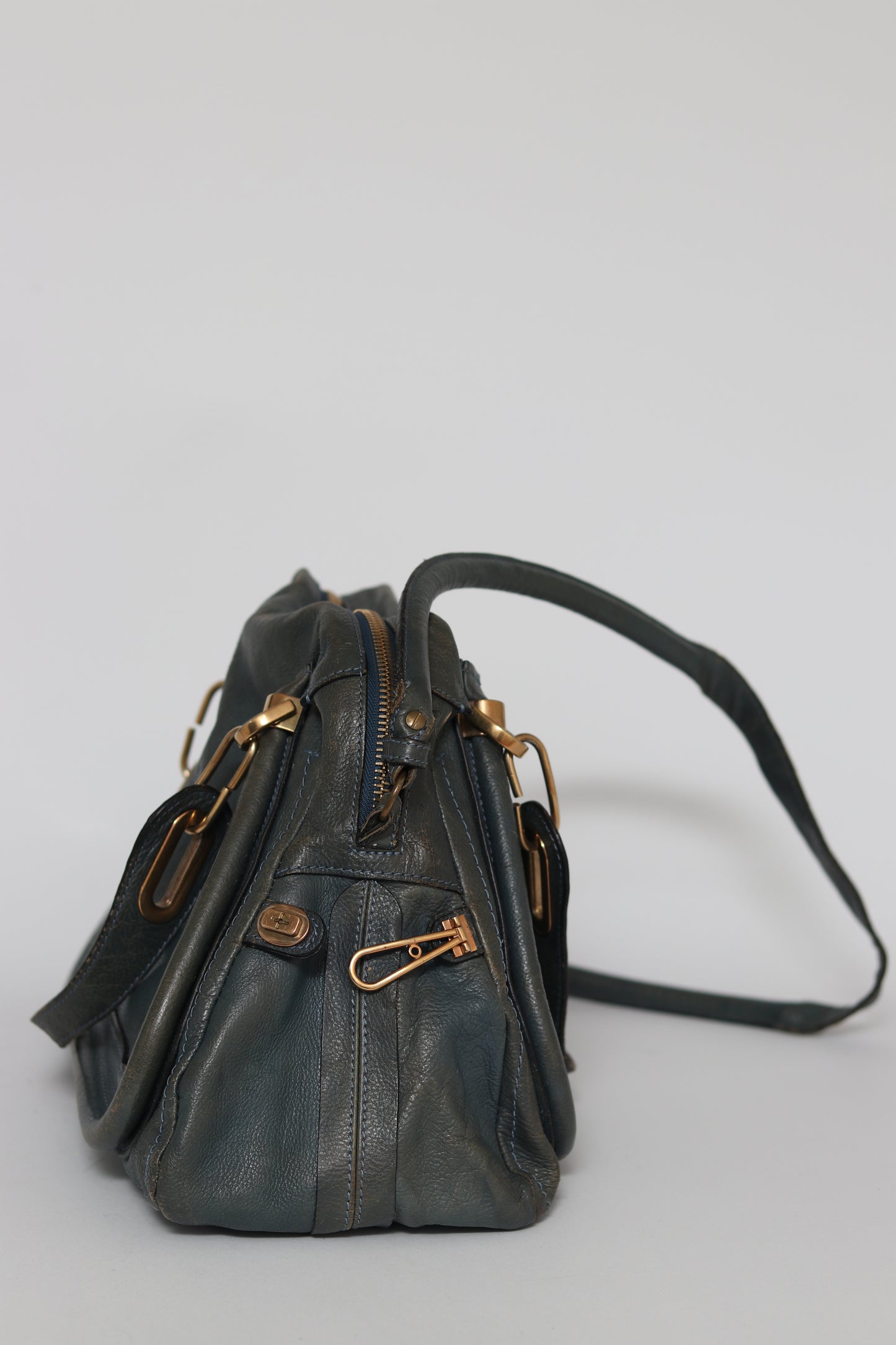 Chloe Green Leather Medium Paraty Shoulder Bag