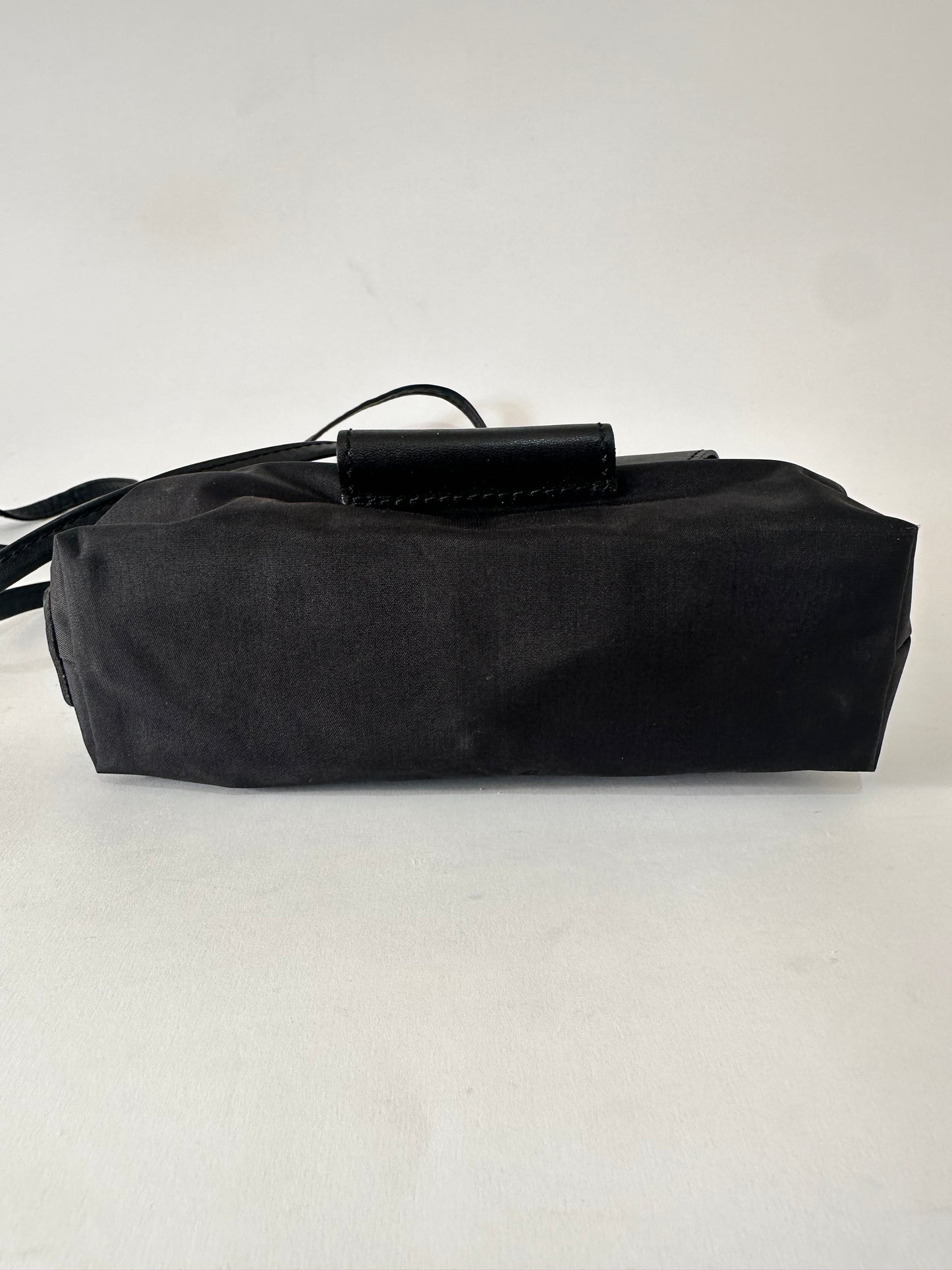 Vintage 1990's Moschino Brown Nylon & Leather Miniature Kelly Micro Bag