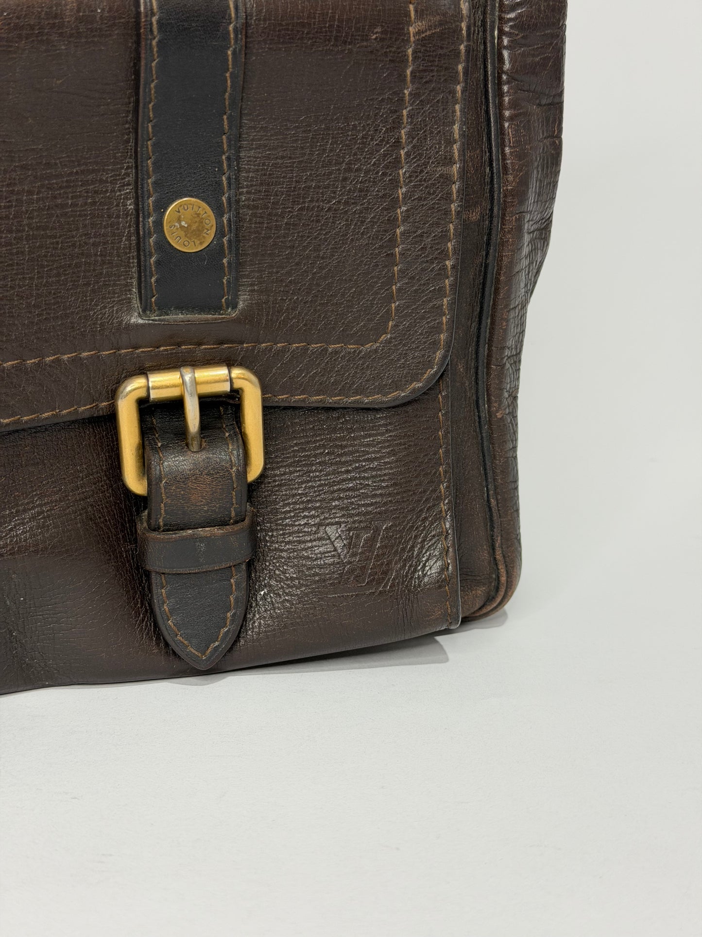 Louis Vuitton Brown Utah Leather Wichita Messenger Bag