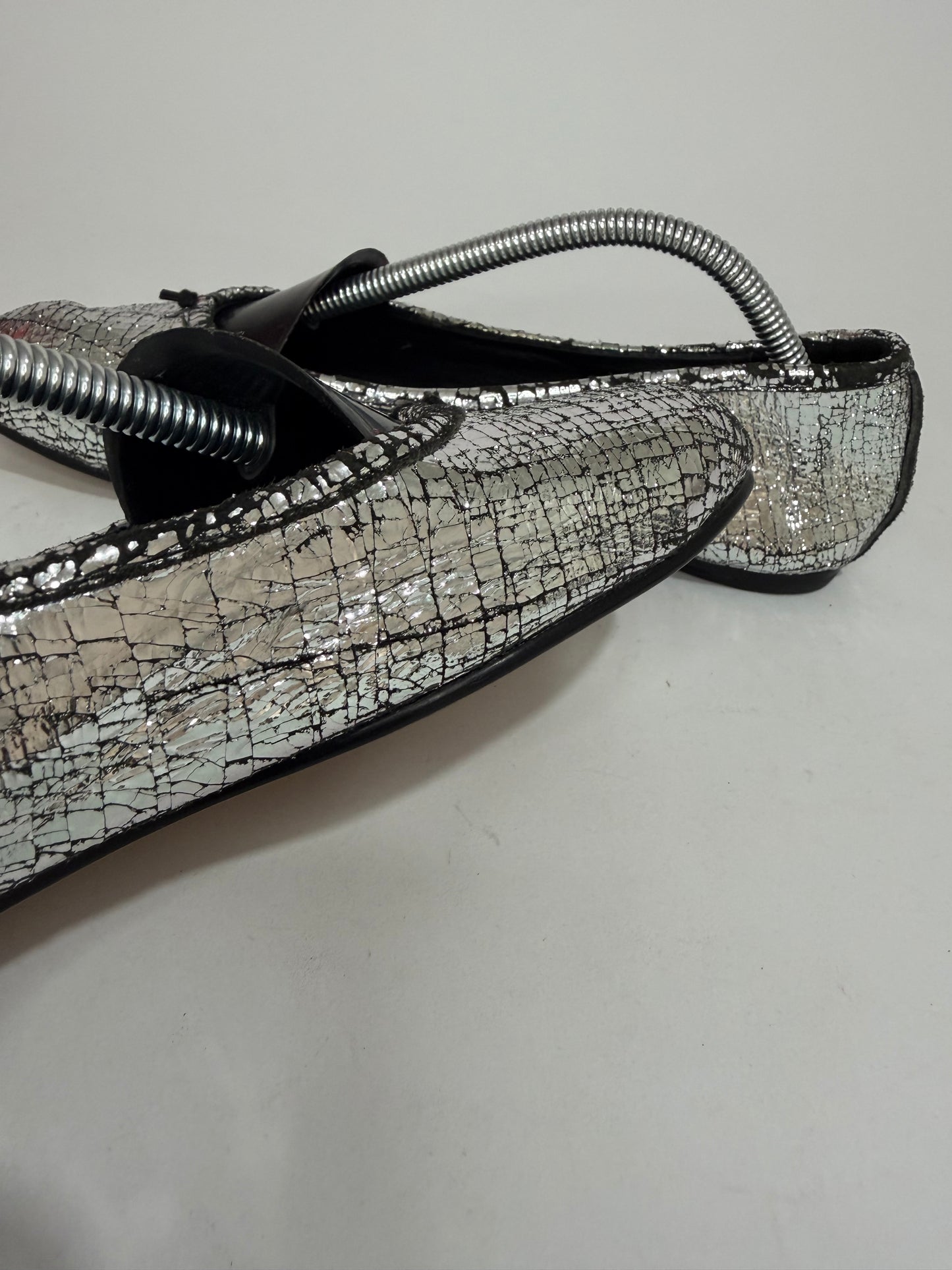 Maison Margiela Silver Tabi Mirror Ballerina Flats Size 37 EU/ 7 Us