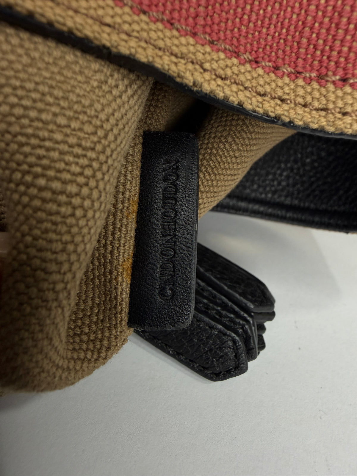 BURBERRY Canvas Mega Check Mini Ashby Tassel Crossbody Brown