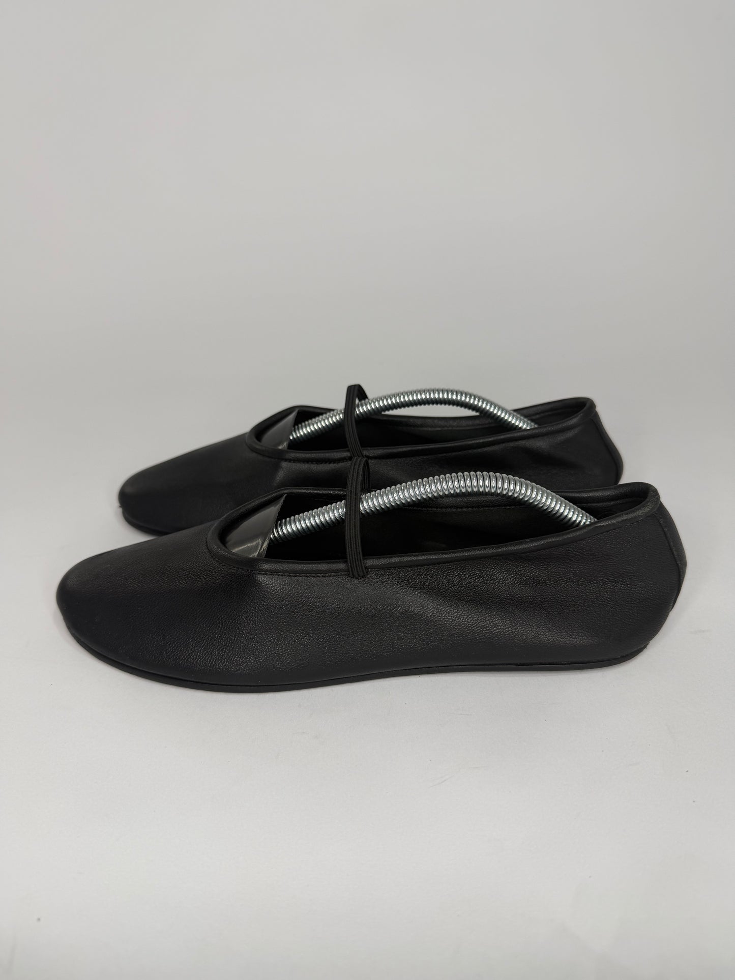 The Row Black Leather Elastic Ballet Slipper Size 36 EU/ 6 US/ 3 UK