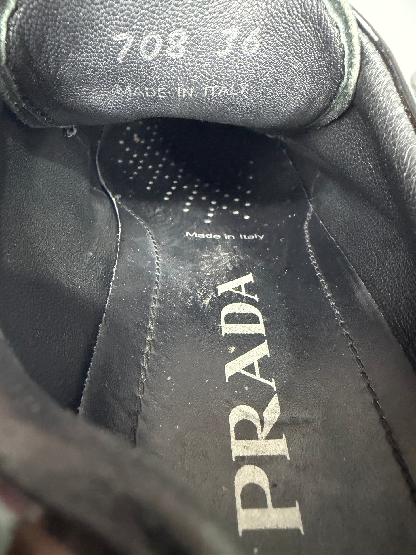 Prada Black Patent Leather Monolith Platform Derby Sneakers Size 36 EU/ 6 US / 3 UK