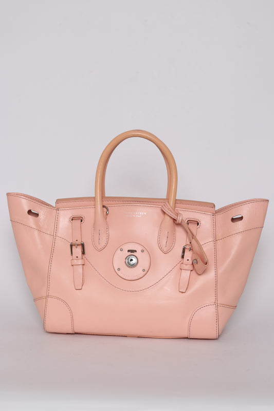 Ralph Lauren Pink Leather Soft Ricky Tote