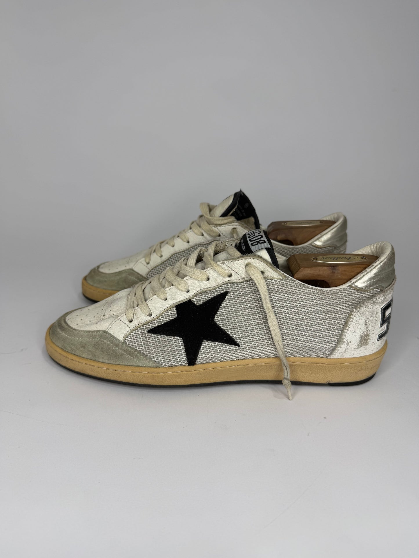 Golden Goose White/Black Ball Star Sneakers Size EU 43 / 9 UK/ 10 UK