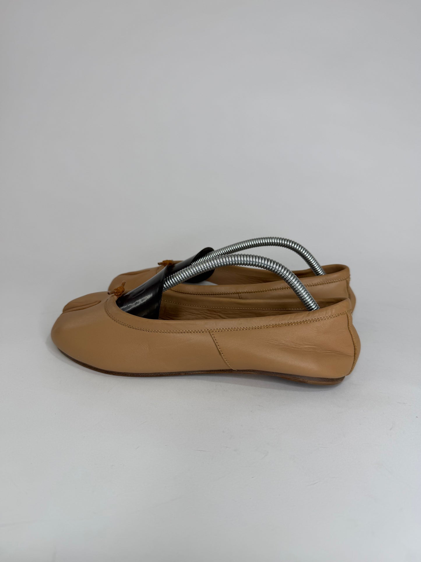 Maison Margiela Tabi Ballet Flats Brown Leather Split-Toe EU 38 / 8 US/ 5 UK