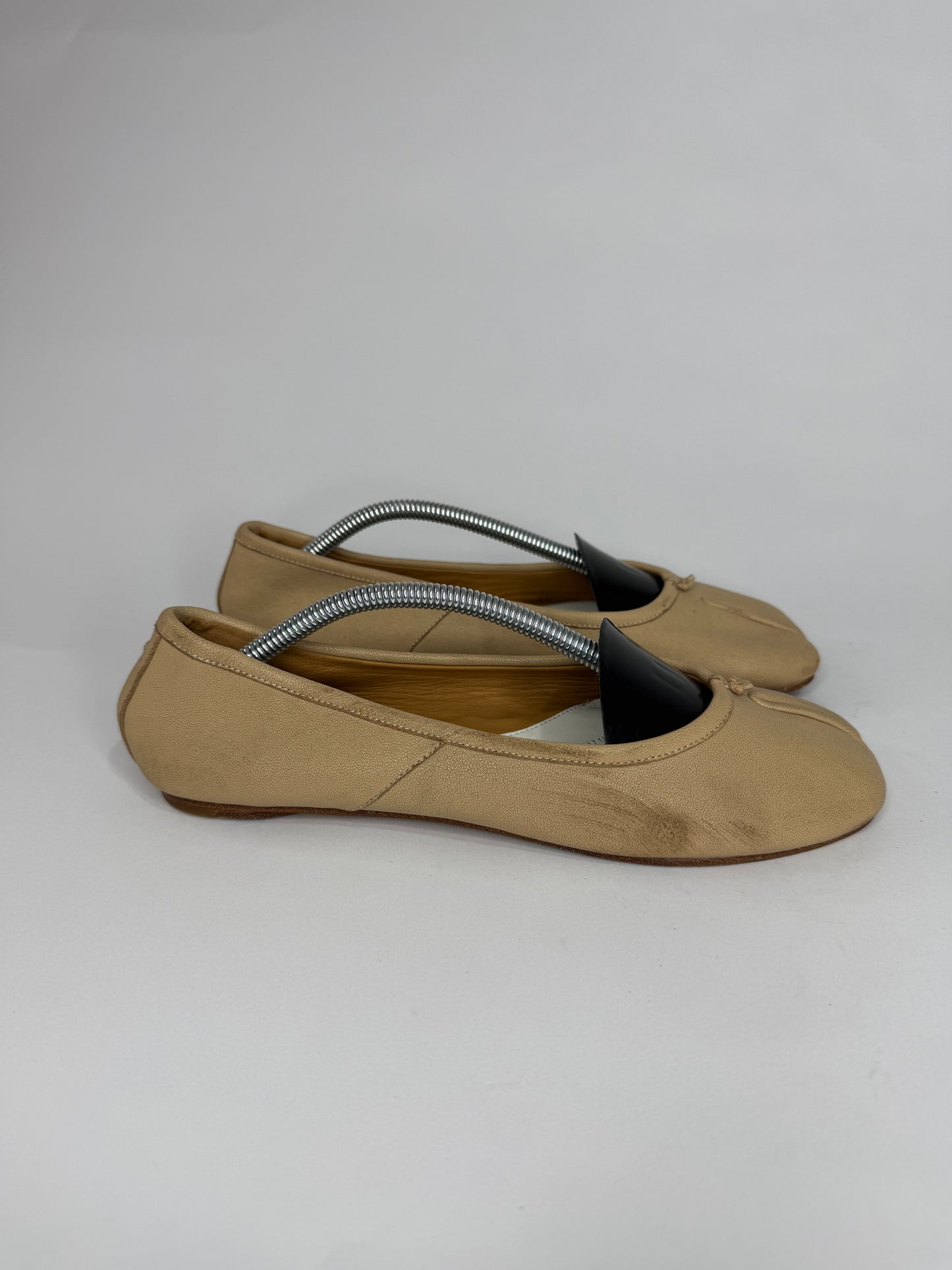 Maison Margiela Tabi Ballet Flats Brown Leather Split-Toe EU 38/ 8 US/ 5 UK