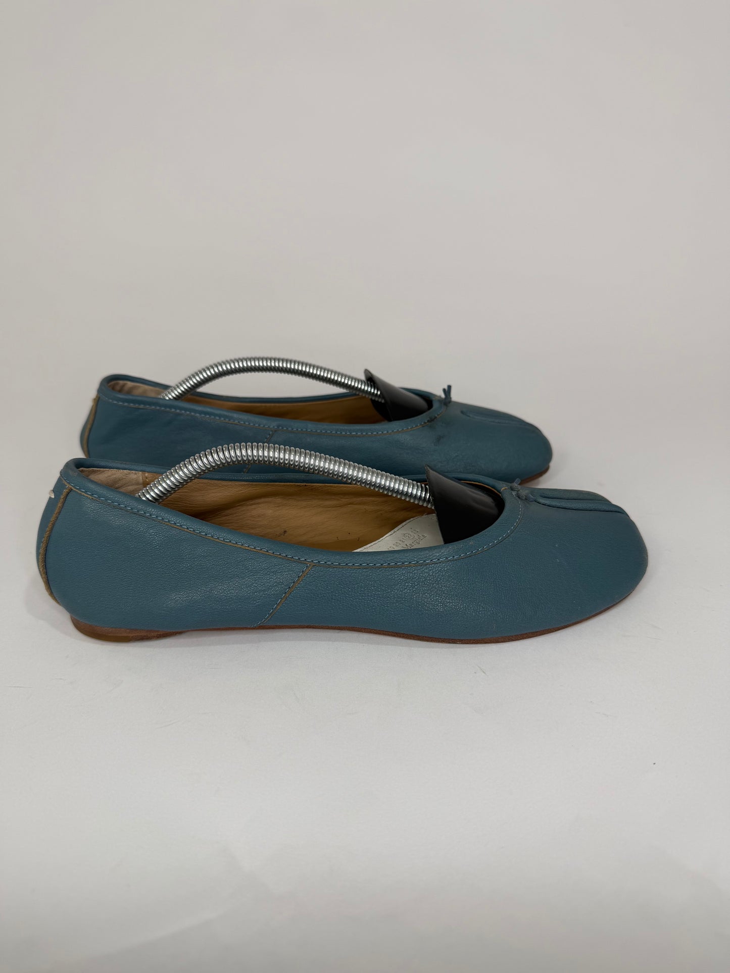Maison Margiela Tabi Ballet Flats Blue Leather Split-Toe EU 39EU/ 9US / 6 UK