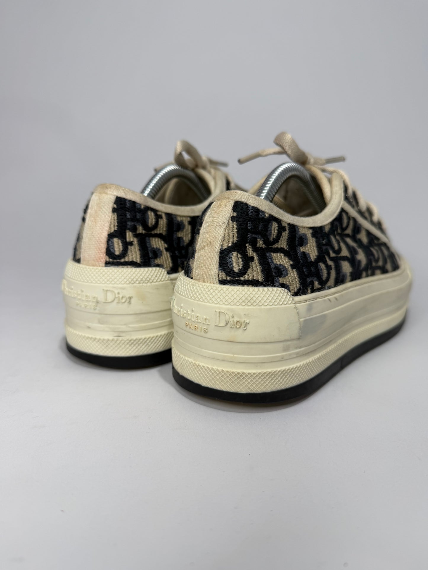 Dior Navy Blue/Off-White Oblique Fabric Walk'n'Dior Platform Sneakers Size 36 EU/ 6 US