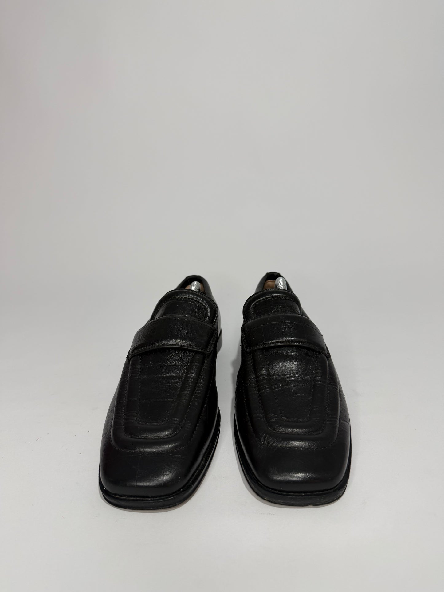 Bottega Veneta Black Croc Loafers Size 36 EU