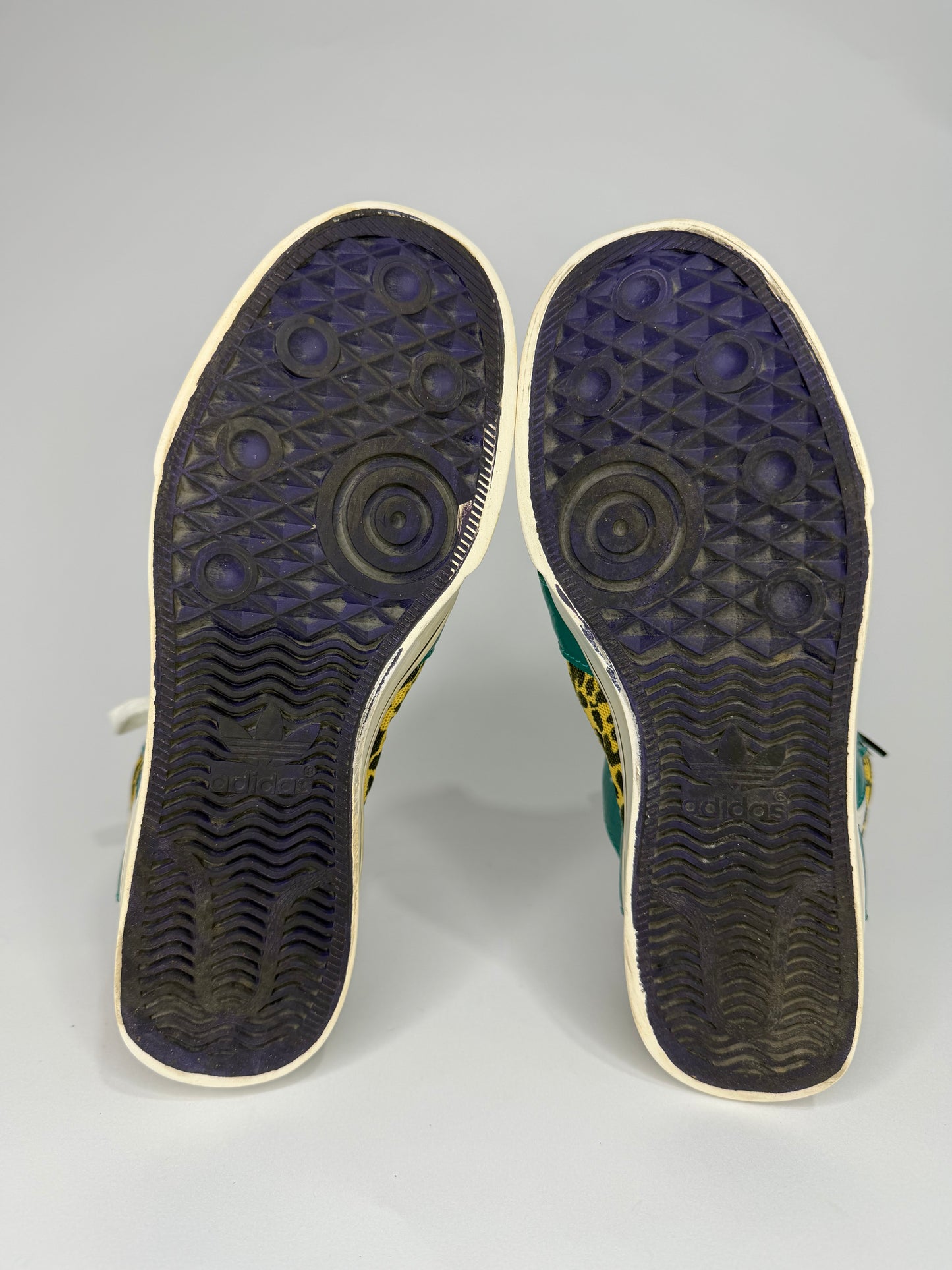 Adidas Originals Jeremy Scott JS Bones Leopard Print High-Top Sneakers White/Teal – Men’s US 8.5 / EU 42