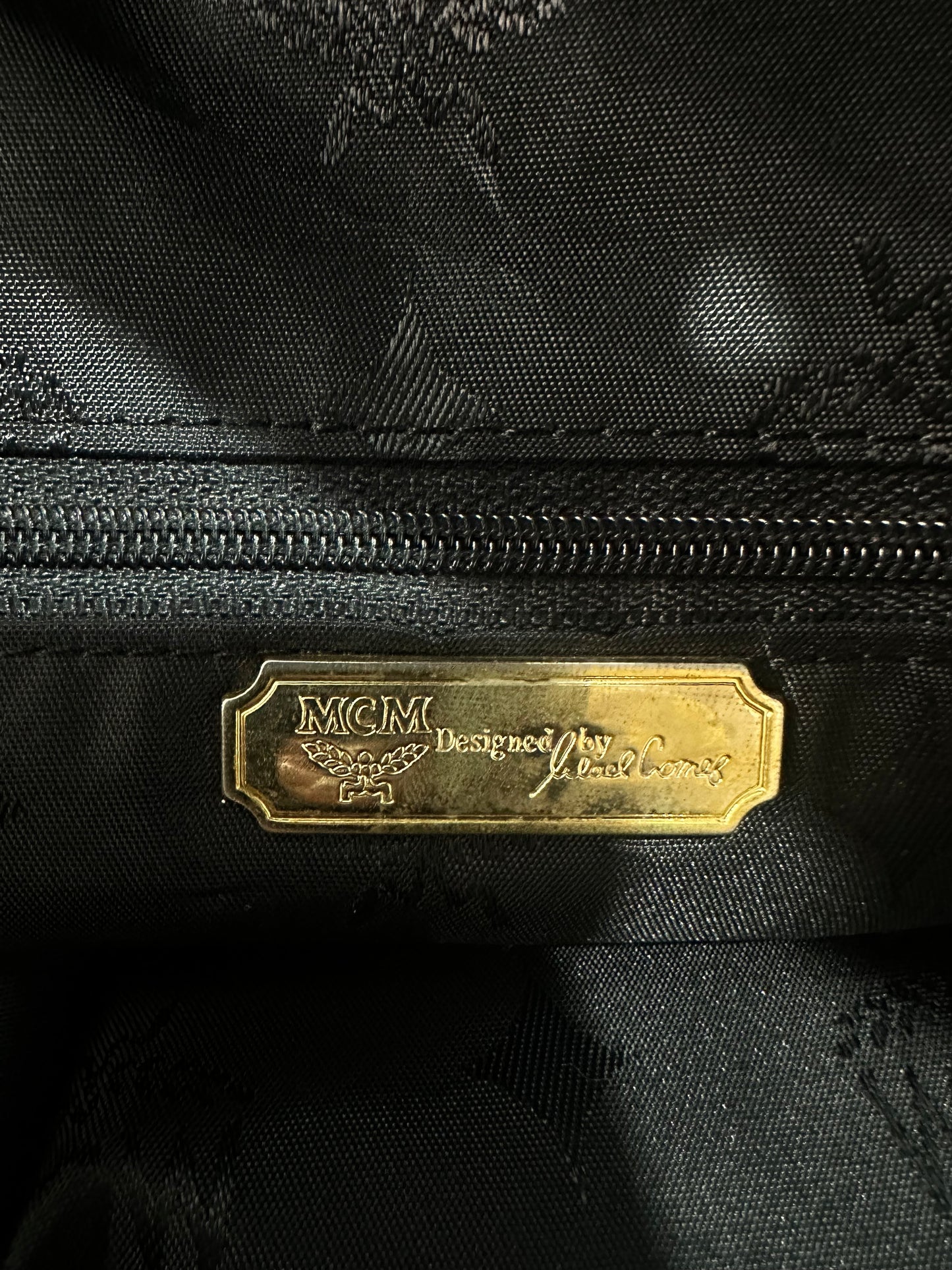 MCM Black Nylon and Leather Drawstring Backpack