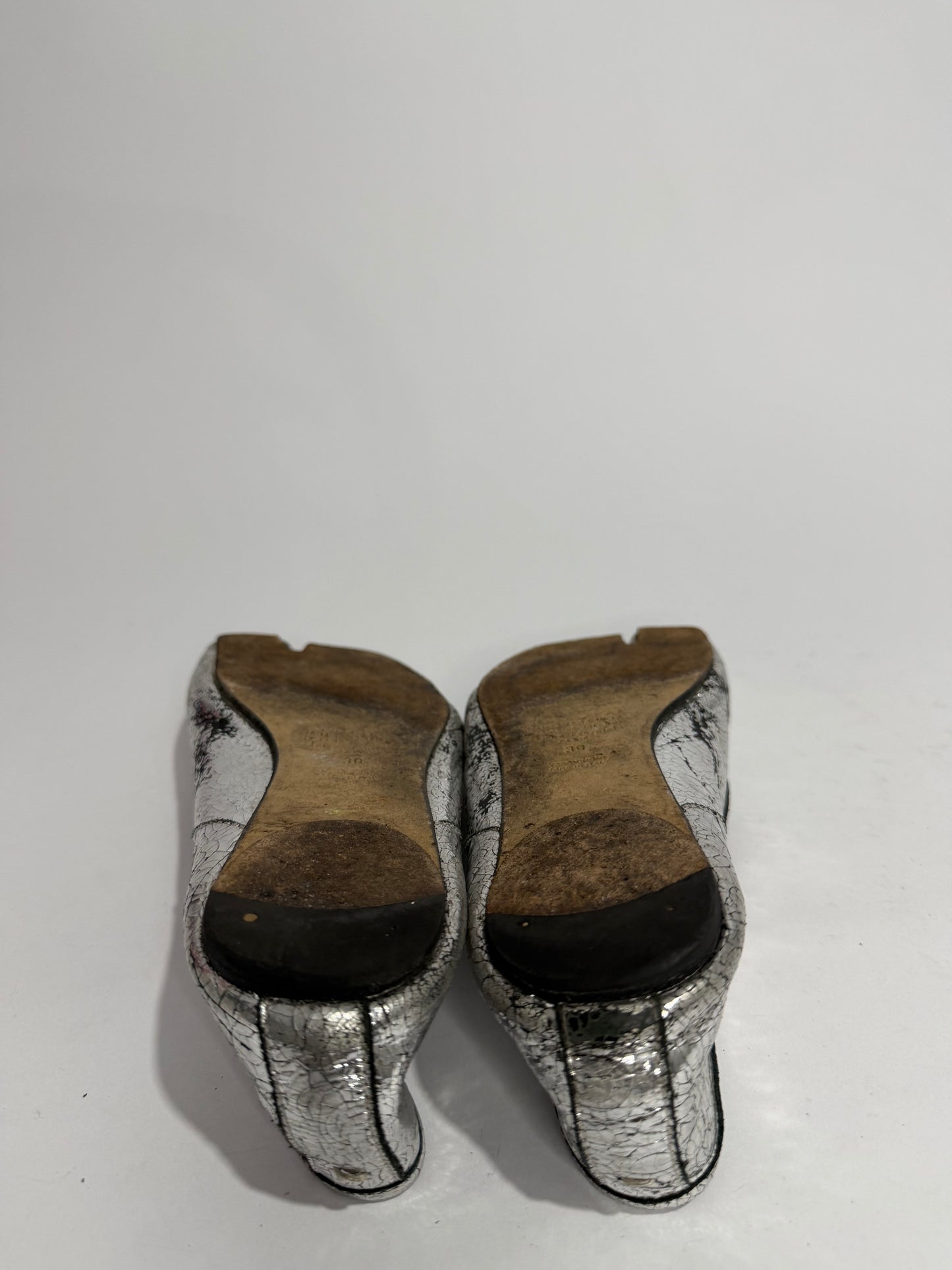 Maison Margiela Silver Tabi Mirror Ballerina Flats Size 38 EU/ 8US