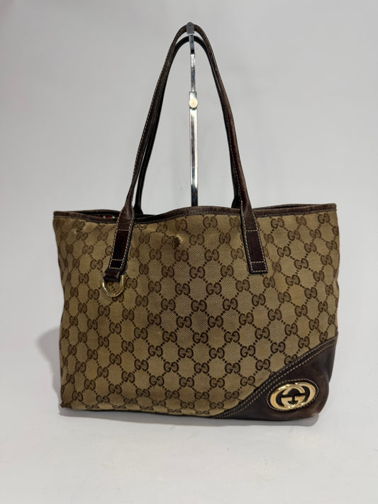 GUCCI
Monogram Medium New Britt Tote Brown