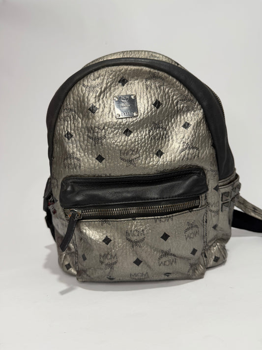 MCM Unisex Visetos Studded Small Stark M Backpack