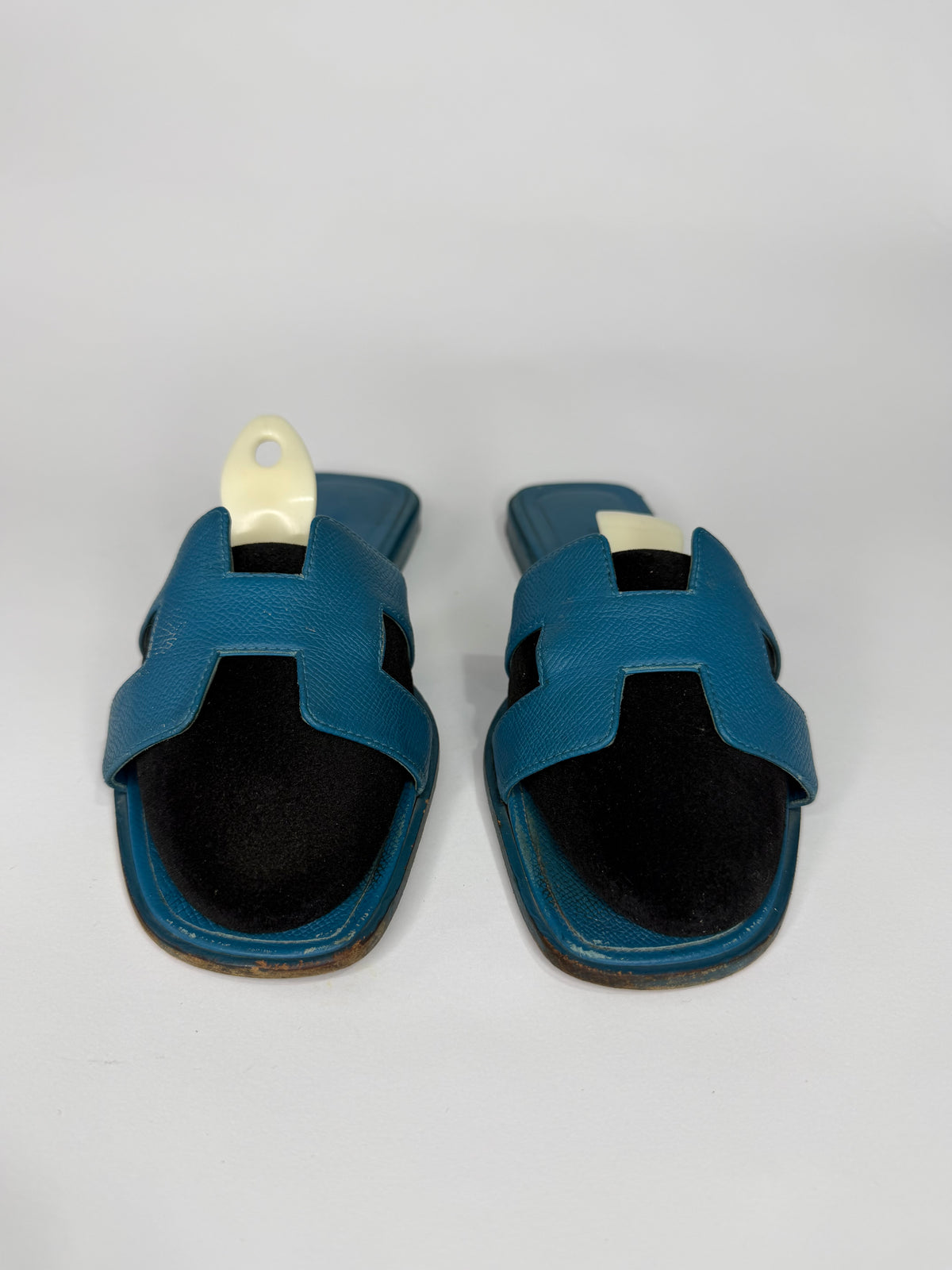 HERMES Blue Box Calfskin Oran Sandals 39 EU/ 9 US / 6 UK