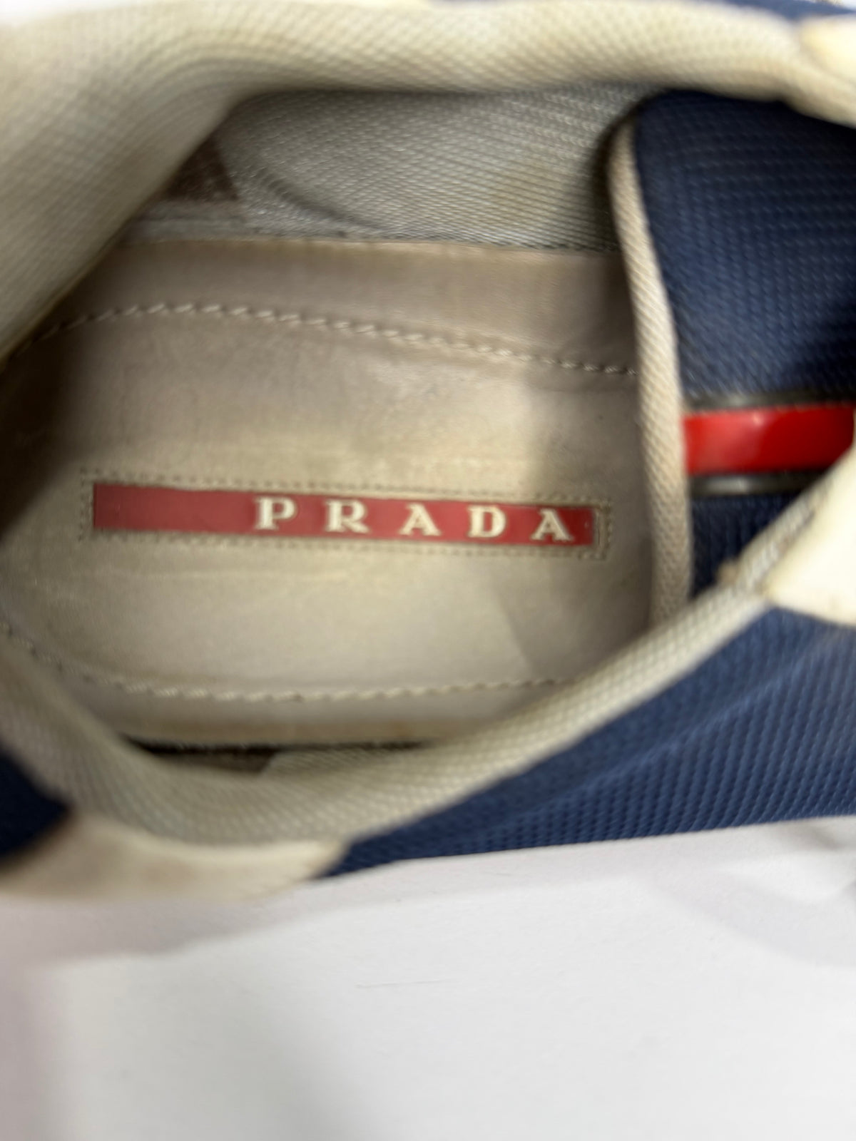 Prada American Cup Mesh Printed Sneakers Size 11 UK/ 12 US/ 44 EU