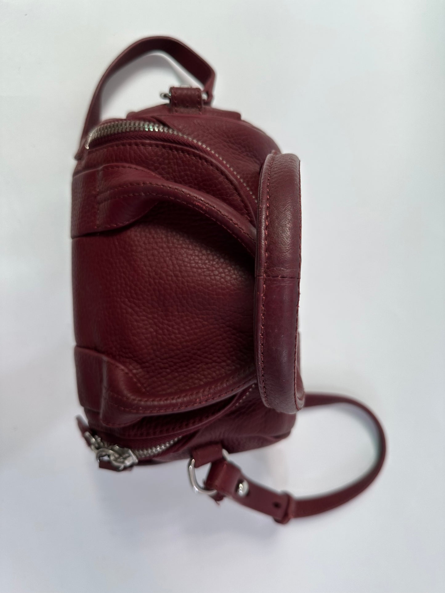 ALEXANDER WANG 
Pebbled Calfskin Mini Rockie Matte Oxblood