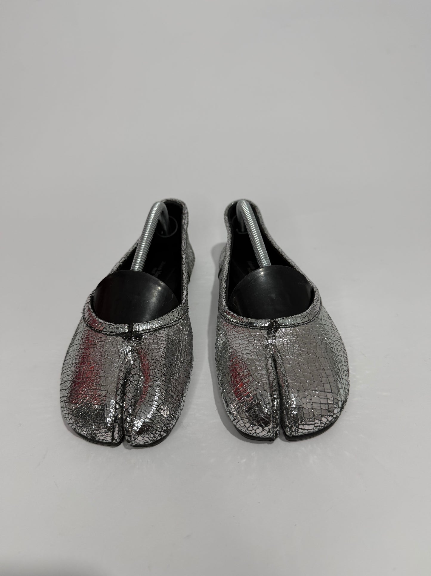 Maison Margiela Silver Tabi Mirror Ballerina Flats Size 37EU/ 7 US