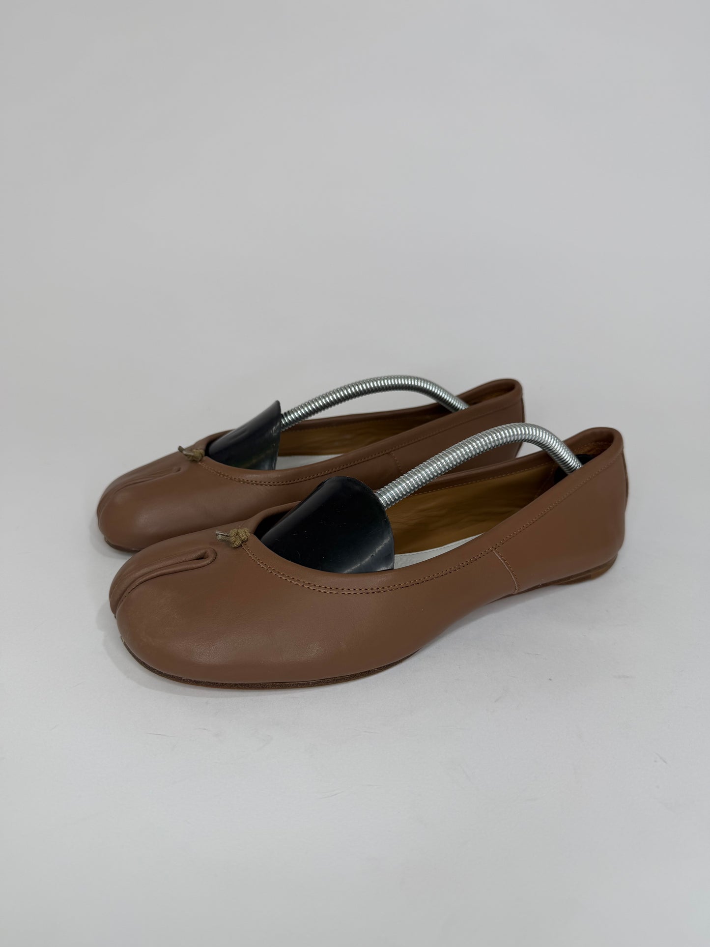 Maison Margiela Tabi Ballet Flats Brown Leather Split-Toe EU 39/ 9 US/ 6 UK