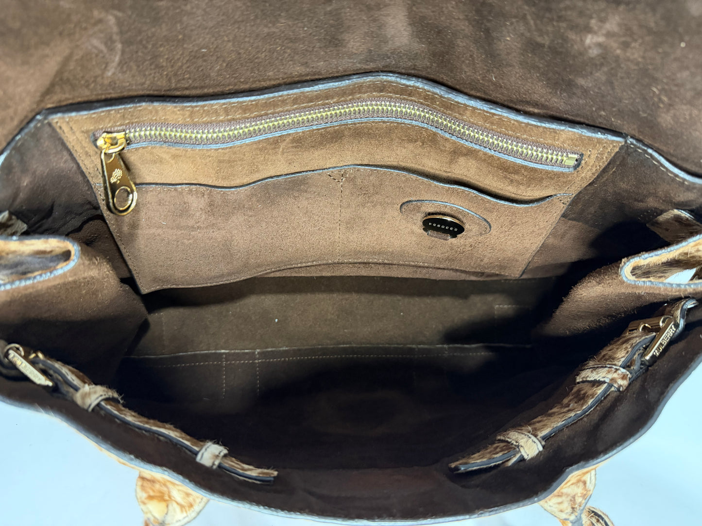 Mulberry Bayswater Pony Hair Leopard Print Tote Bag Brown Calf Hair Leather
