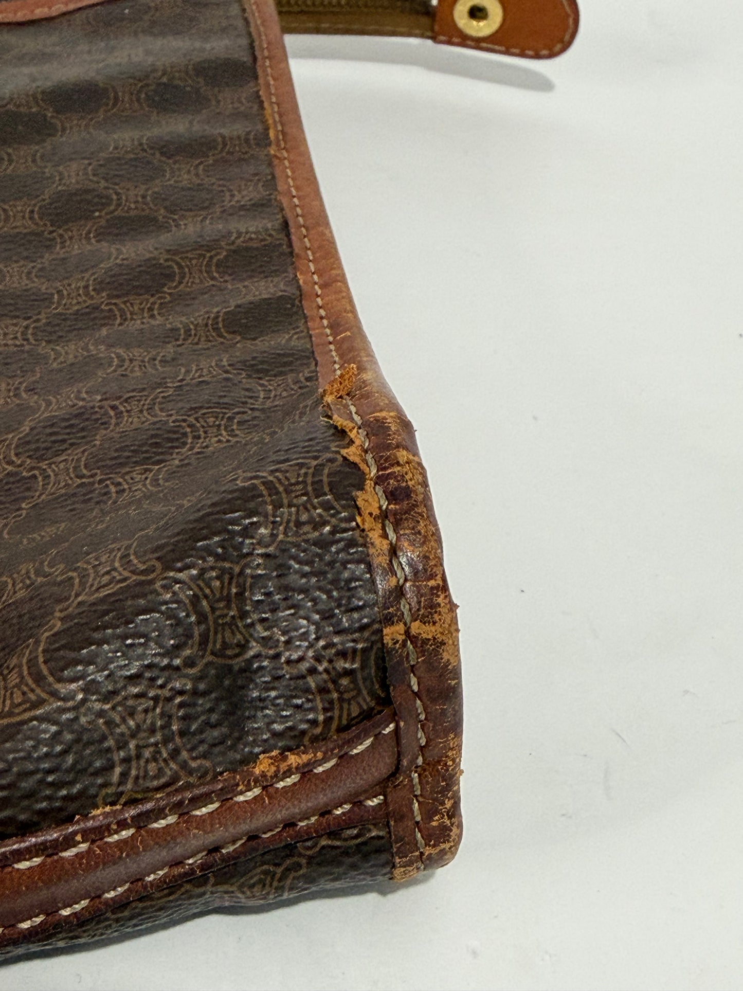 Vintage Celine Brown Macadam Clutch