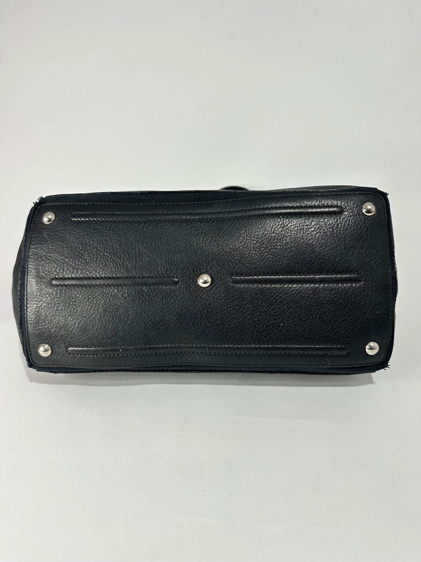 Yves Saint Laurent Black Leather Medium Muse Two Top Handle Bag