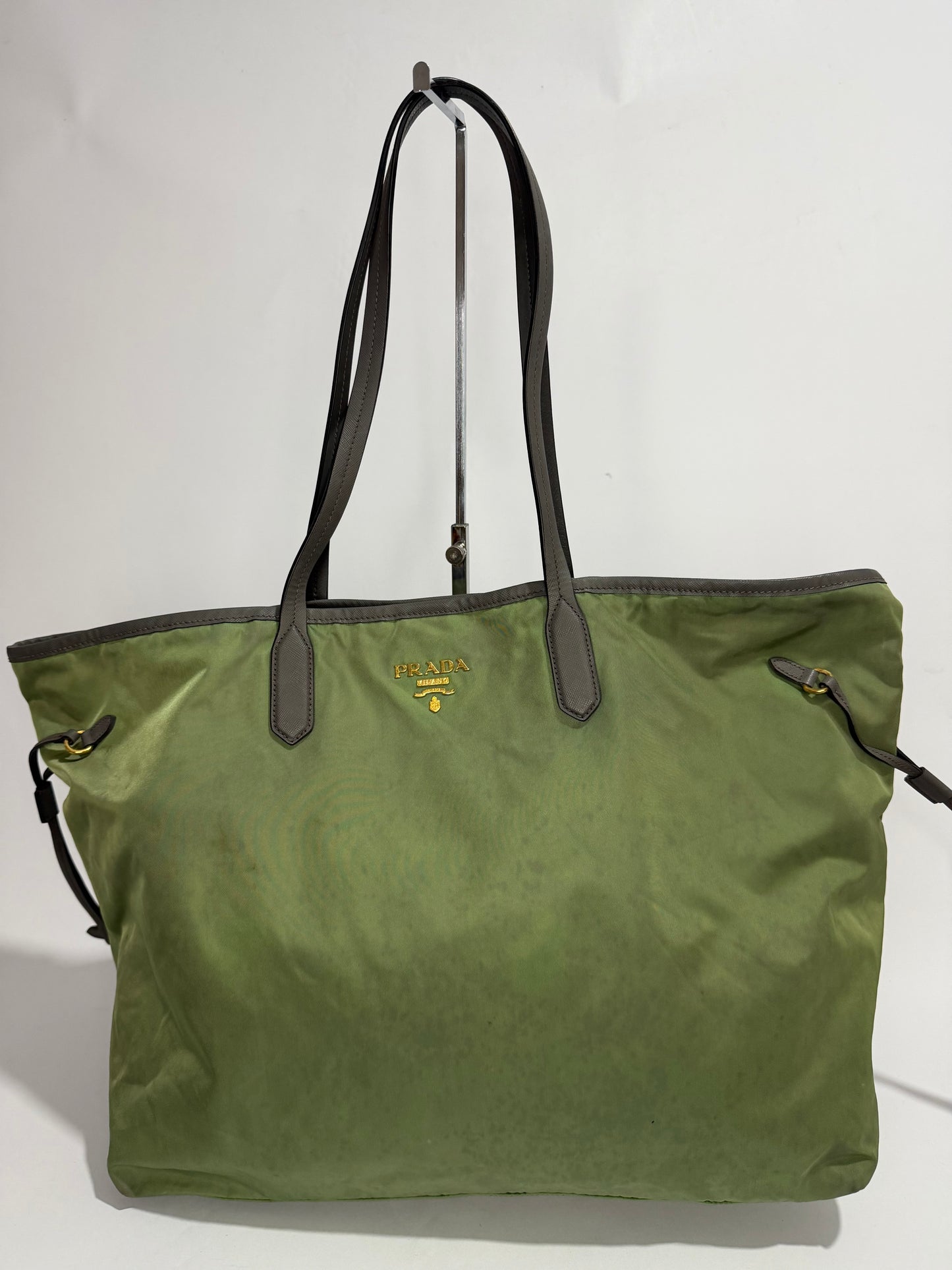PRADA Nylon Tessuto Saffiano Tote Green