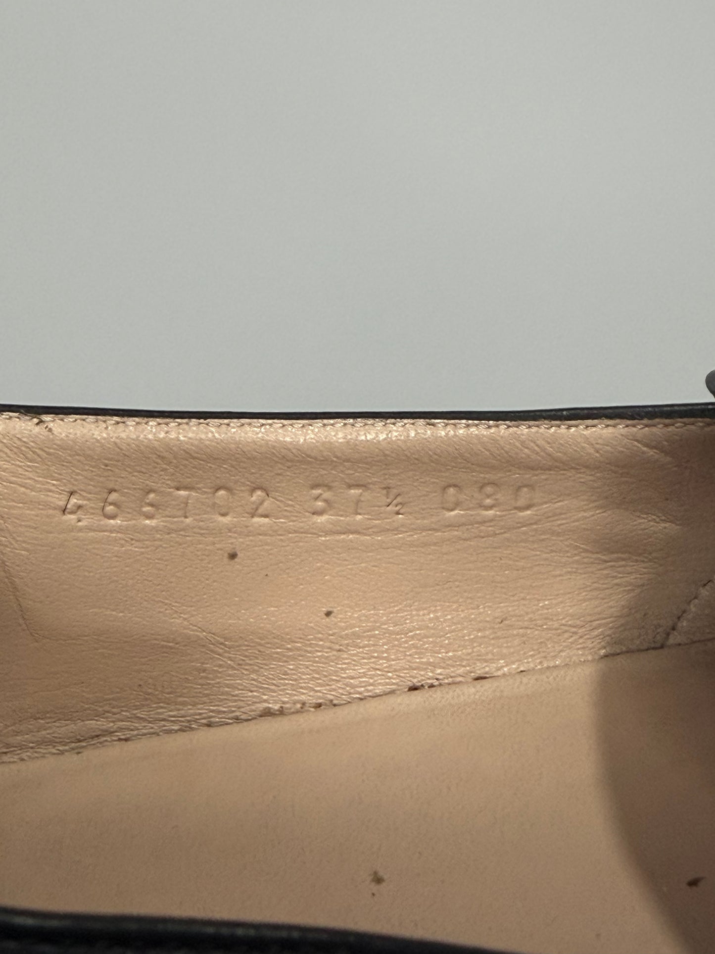 Gucci Black Leather Horsebit Loafers Size 37.5