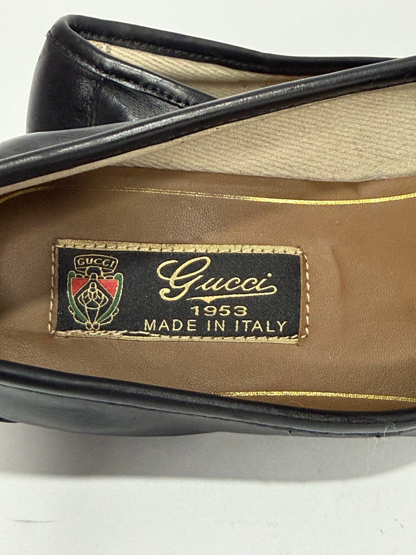 Gucci Black Leather 1953 Horsebit Loafers Size 37 EU