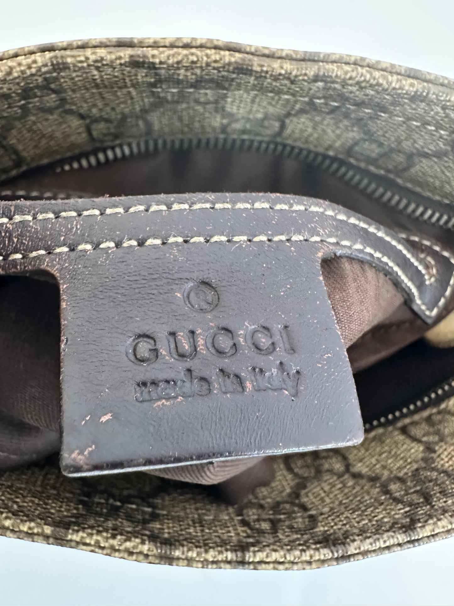 Gucci Beige GG Coated Canvas Crossbody Bag